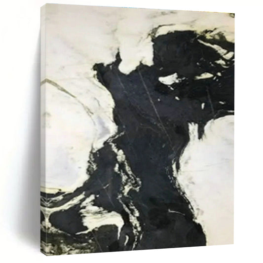 Black - White Flowing Abstract Art for Industrial Loft & Art Gallery Side Space DLZ1053
