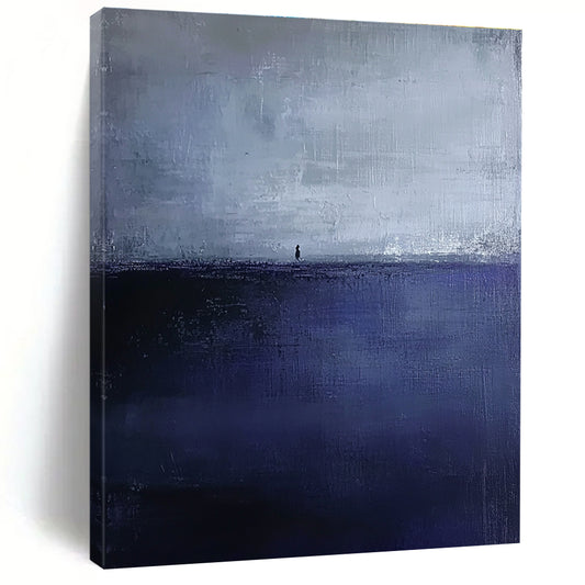 Solitary Figure at Sea Art for Coastal Home Library & Philosophical Retreat STSC1085