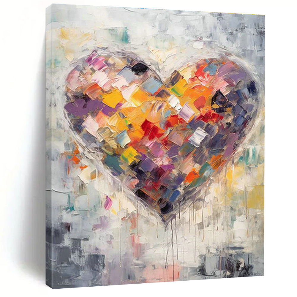 Colorful Heart Abstract Art for Romantic B&B Common Areas DLZ0129