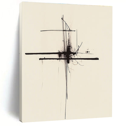 Delicate Black Cross for Minimalist Home Office & Art - Loving Library STSC1245