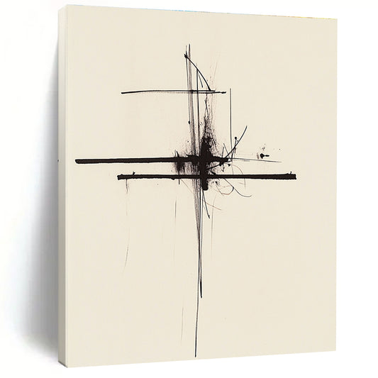 Delicate Black Cross for Minimalist Home Office & Art - Loving Library STSC1245