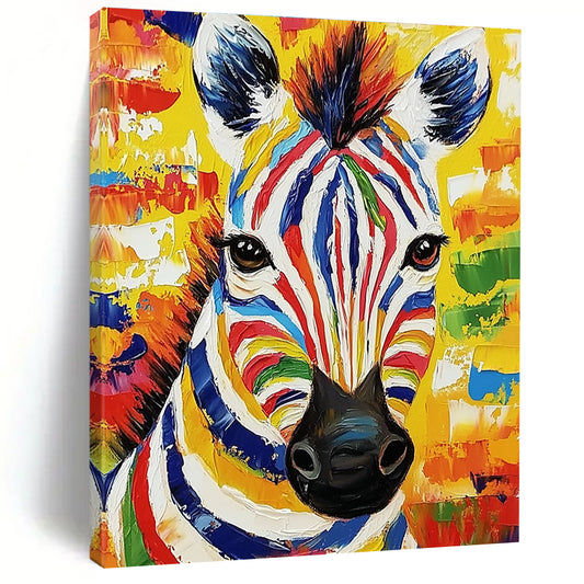 Vibrant Zebra Portrait for Exotic Animal - Themed Lounge & Bold Art Gallery STSC975