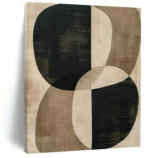 Brown - Black Geometric Abstract Art for Mid - Century Modern Home & Architectural Studio DLZ1752