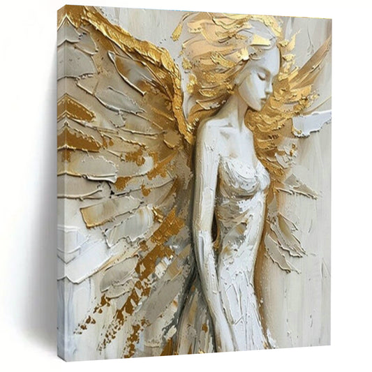 Angel with Golden Wings Art for Spiritual Home Altar & Luxury Spa Retreat DLZ1552