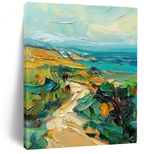 Textured Coastal View Art for Beach House & Caf茅 STSC082