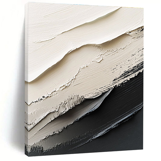 Monochrome Textured Waves Minimalist Art for Modern Office Reception & Contemporary Home Living Room STSC1470