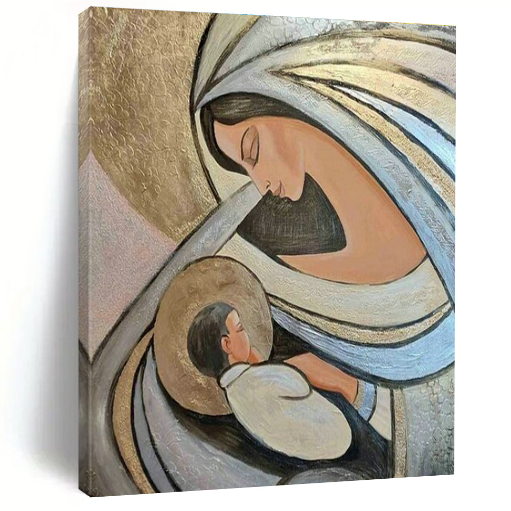 Madonna and Child Abstract Art for Religious Home Chapel & Art - Inspired Living Room DLZ2110