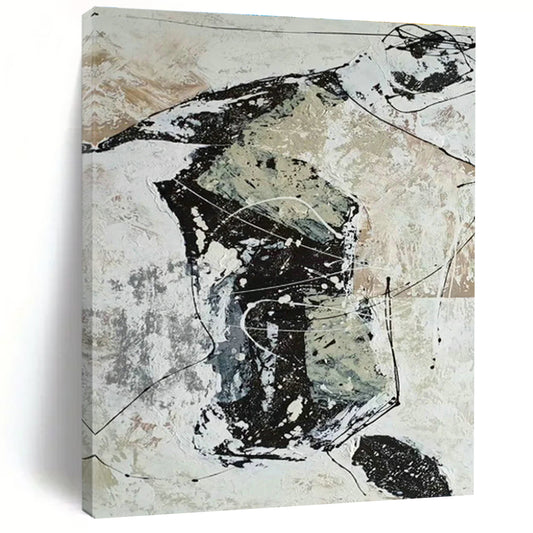 Black - White Line Abstract Art for Living Room & Modern Office DLZ0559