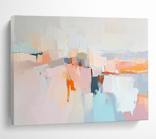 Pastel Color Block Abstract Art for Coastal Café & Bohemian Nursery SC353