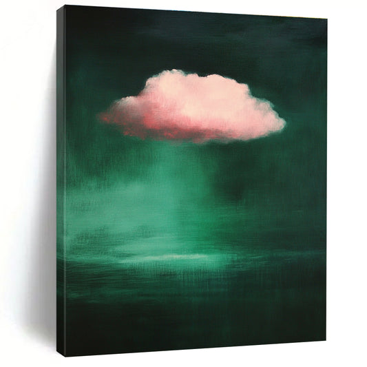 Pink Cloud Over Green Art for Bohemian - Style Bedroom & Nature - Inspired Meditation Space STSC1402