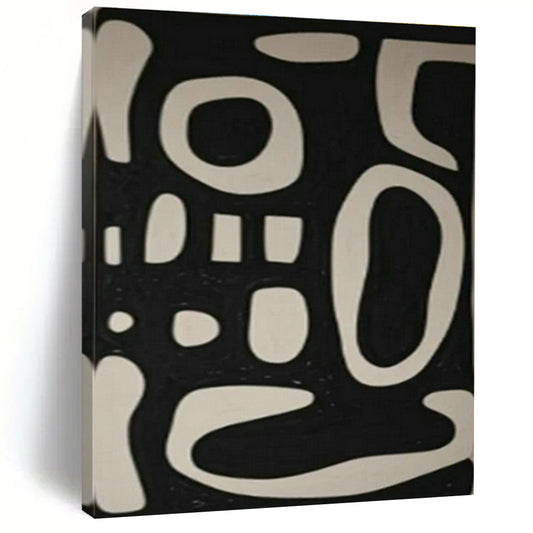 Black and White Symbolic Abstract Art for Bohemian - Inspired Home & Creative Collective Space DLZ1977
