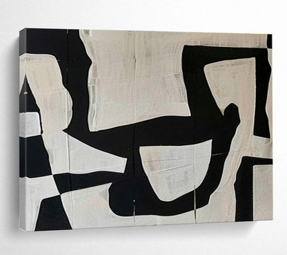Black - White Collage Abstract Art for Edgy Urban Café Walls DLZ3129