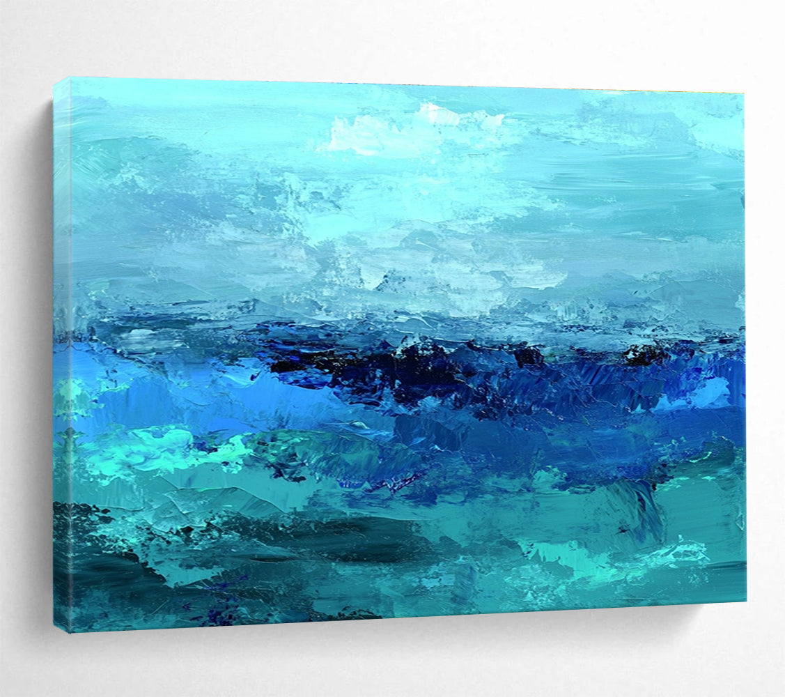Turquoise Sea Abstract Art for Coastal Spa & Beachfront Villa SC035