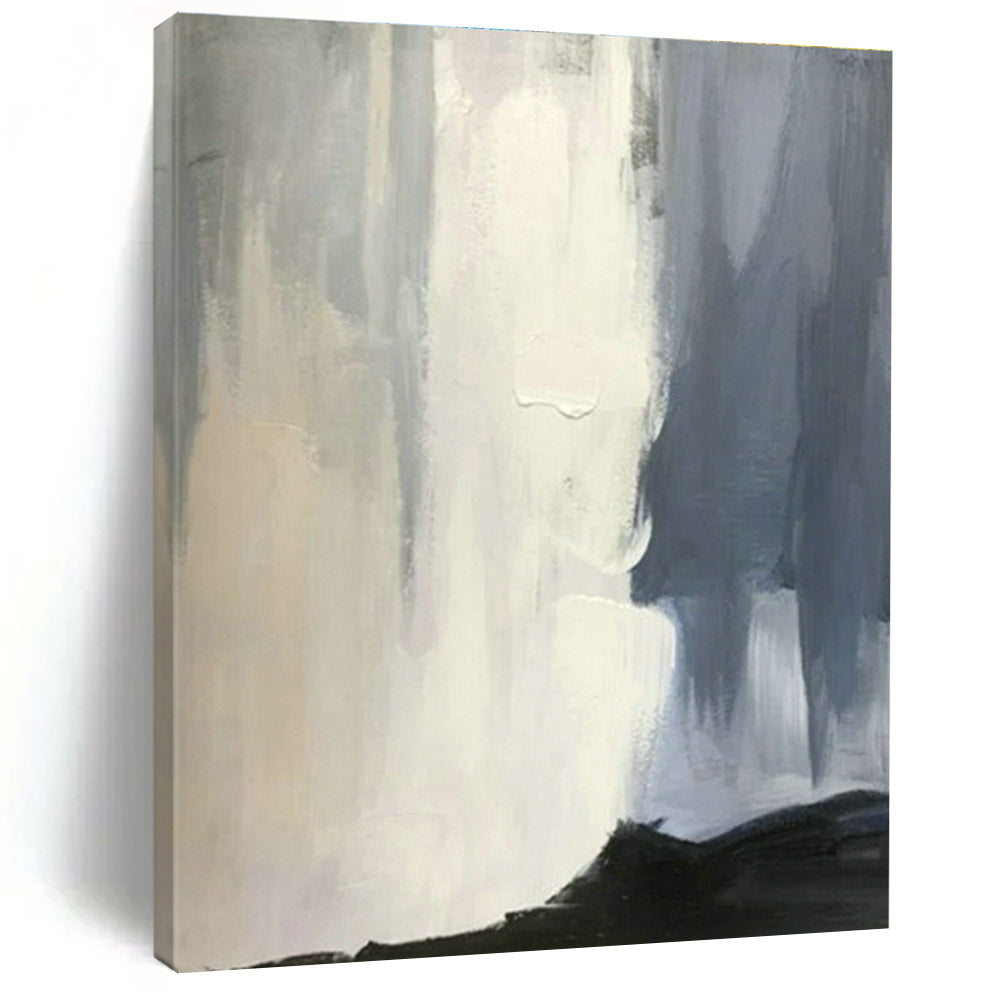 Gray - White Gradient Abstract Art for Nordic Study & Corporate Office Lounge DLZ1455