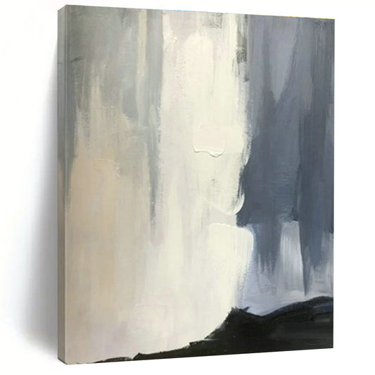 Gray - White Gradient Abstract Art for Nordic Study & Corporate Office Lounge DLZ1455