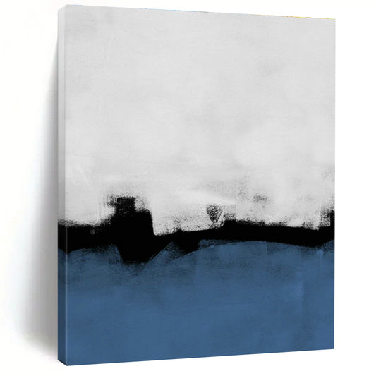 Blue - White - Black Abstract Art for Living Room & Office DLZ0520