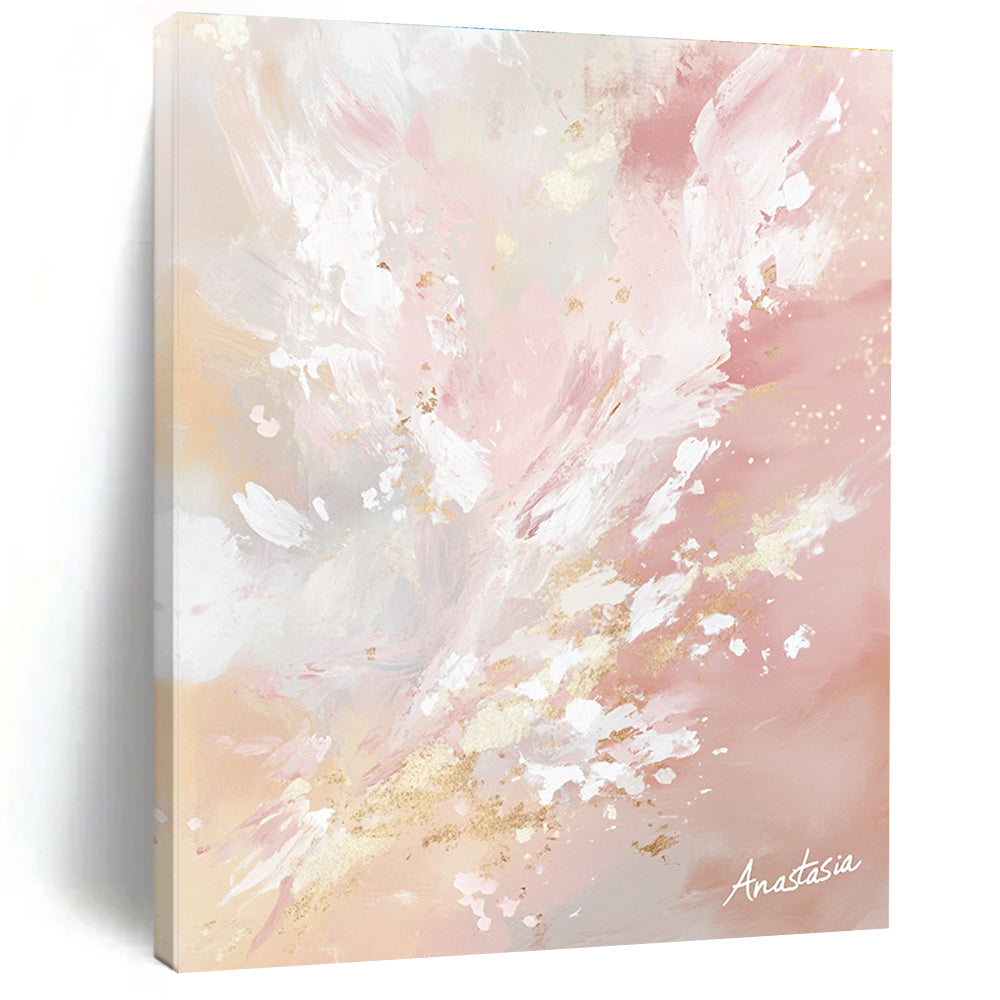 Pink and Gold Abstract for Luxurious Living Room & Wedding Venue Decor STSC1201