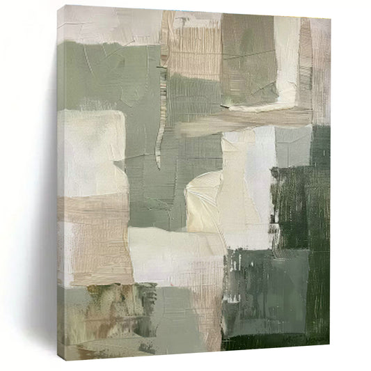 Gray - White Abstract Blocks Art for Minimalist Hotel Lobby & Art - Inspired Home Office DLZ0709