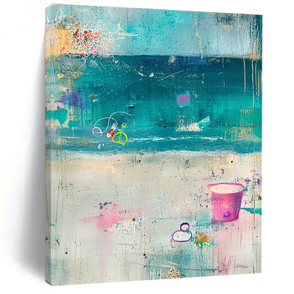 Colorful Beach Abstract for Coastal Home & Art - Themed Restaurant STSC1101