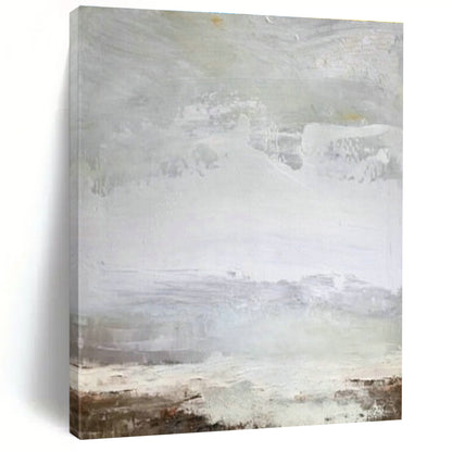 Gray - White Abstract Art for Spa Relaxation Area & Minimalist Bedroom DLZ2057