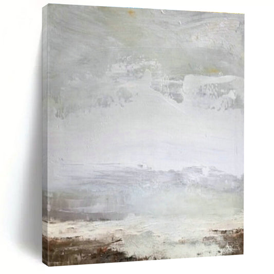Gray - White Abstract Art for Spa Relaxation Area & Minimalist Bedroom DLZ2057