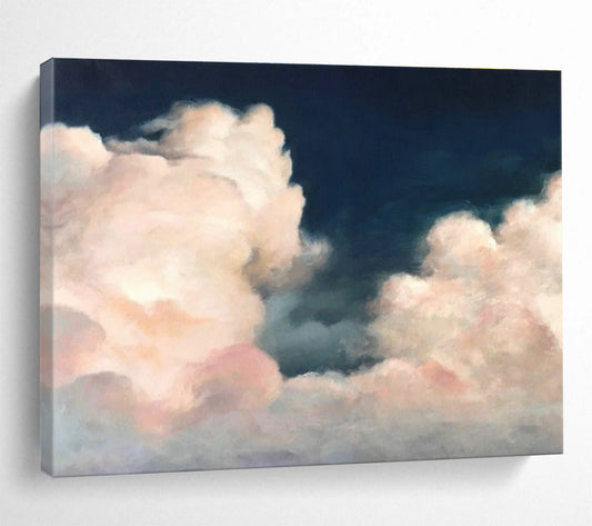 Pink Cloud Oil Painting for Romantic Rooftop Café Decor DLZ2569
