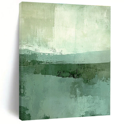 Textured Green & Teal Landscape Art for Eco - Friendly Home & Wellness Center STSC115