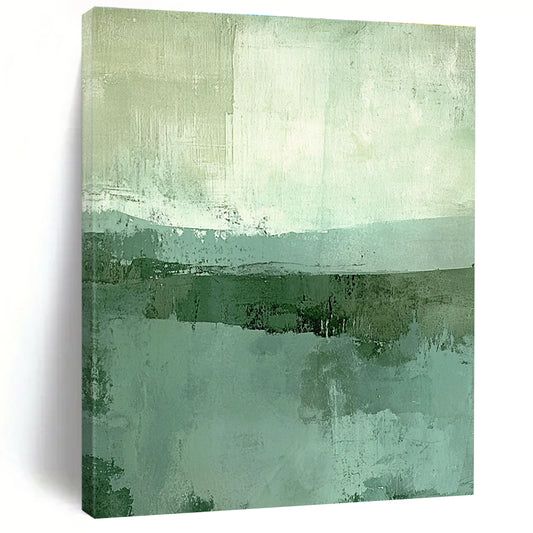 Textured Green & Teal Landscape Art for Eco - Friendly Home & Wellness Center STSC115