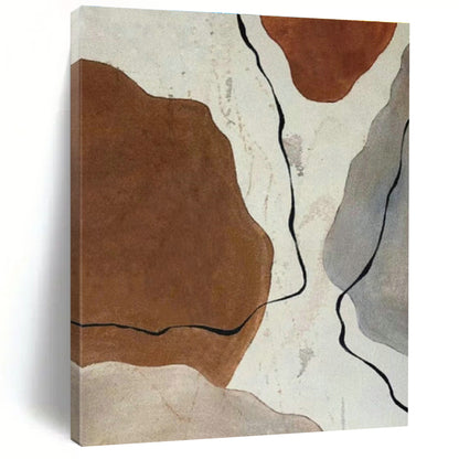 Earth - Toned Abstract Shapes Art for Desert Retreat & Pottery Studio DLZ0623
