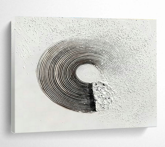 Black - White Textured Abstract for Minimalist Gallery DLZ3029