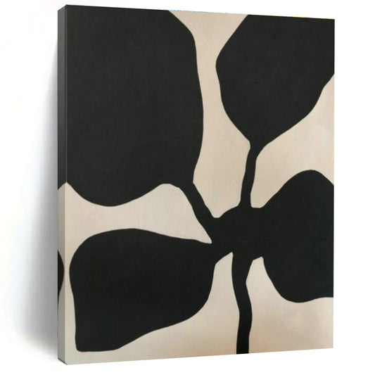 Black - White Petal - Shaped Abstract Art for Minimalist Living Room & Modern Art Café DLZ1890