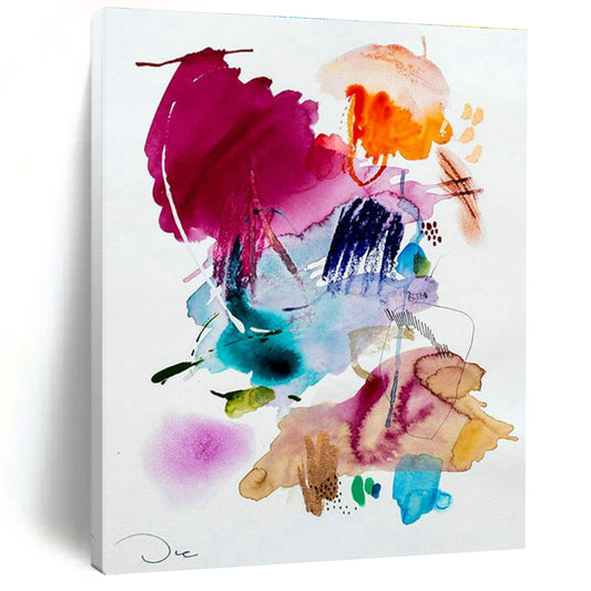 Watercolor Blend Abstract Art for Bohemian - Style Home Living Rooms DLZ0086