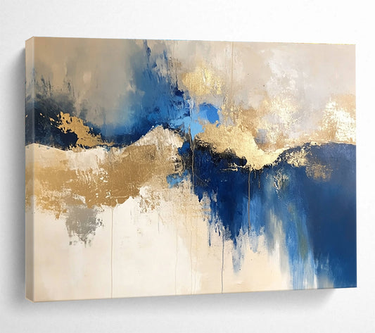 Blue - Gold Abstract Landscape for Coastal Villa & Art Gallery Exhibition SC022