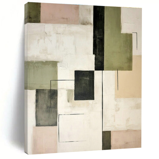 Pastel Geometric Collage Art for Bedroom & Boutique Café DLZ0600