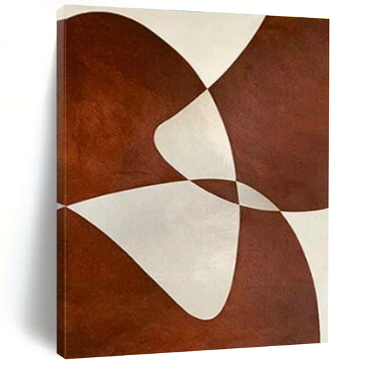 Geometric Brown - White Art for Modern Living Room & Office Reception DLZ2018