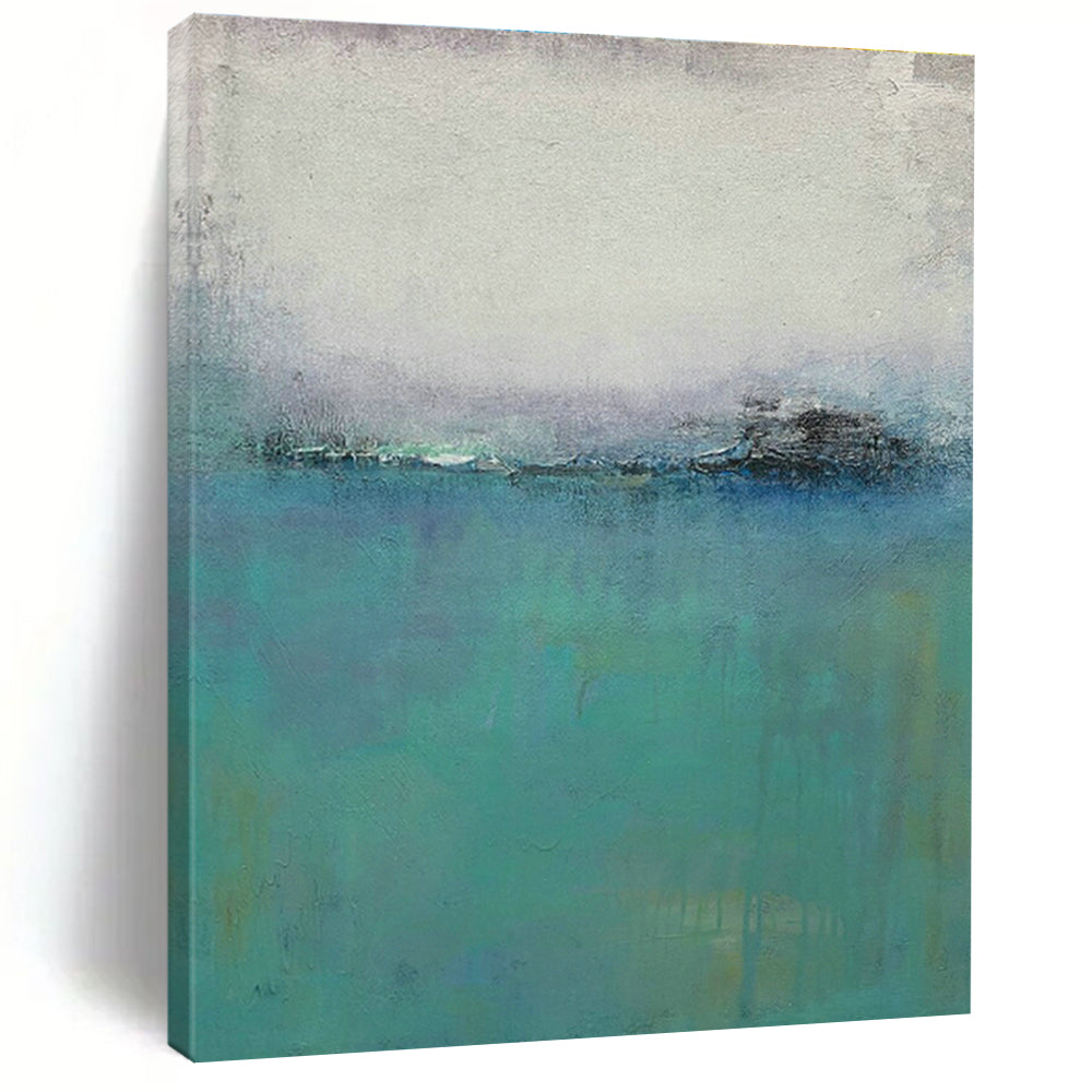 Blue - Green Coastal Abstract Art for Bathroom & Beach House DLZ1204