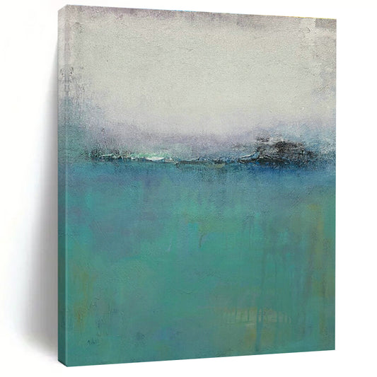 Blue - Green Coastal Abstract Art for Bathroom & Beach House DLZ1204