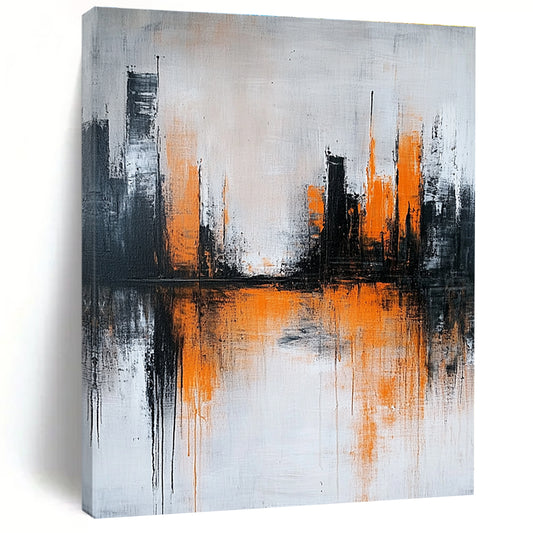 Orange - Highlighted City Reflection for Modern Dining Room & Art - Inspired Lounge STSC225