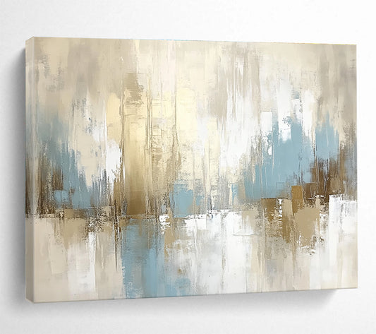 Beige Blue Abstract Art for Modern Living Room & Corporate Office Lounge SC097