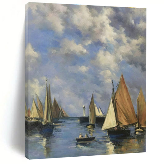 Sailboats on Calm Waters Art for Coastal Home & Yacht Club DLZ0620