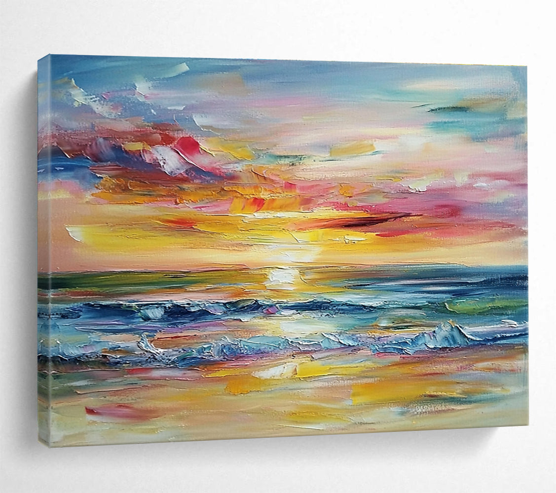 Colorful Sunset Seascape Art for Beach House & Vacation Rental SC008