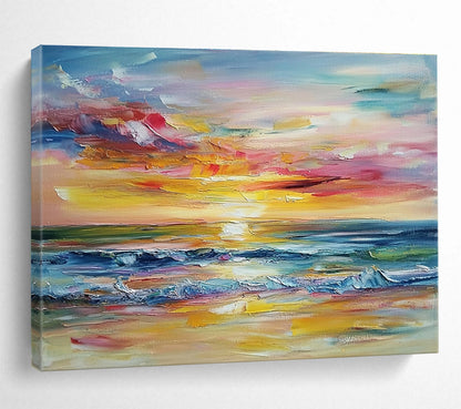 Colorful Sunset Seascape Art for Beach House & Vacation Rental SC008