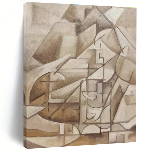 Beige Cubist Abstract Art for Art Gallery & Architect Office DLZ0608