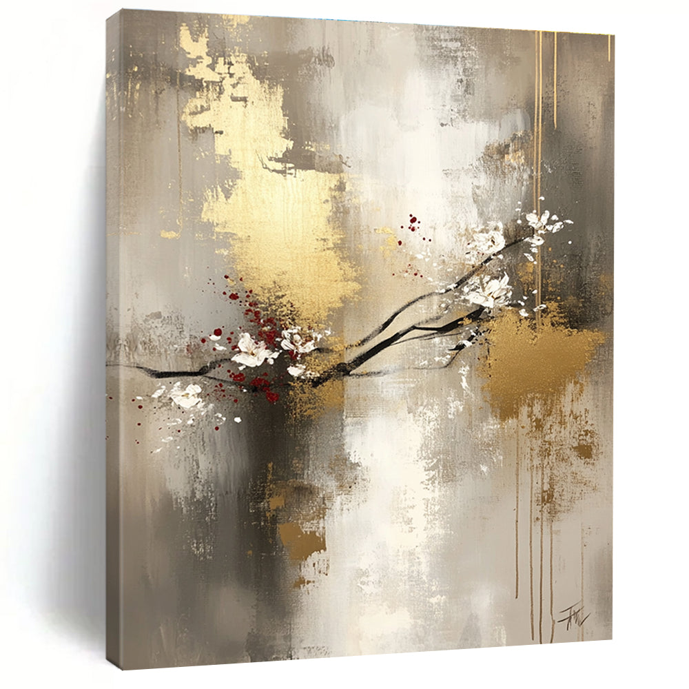 Abstract Blossom with Gold for Asian - Inspired Home & High - End Hotel Lobby STSC434