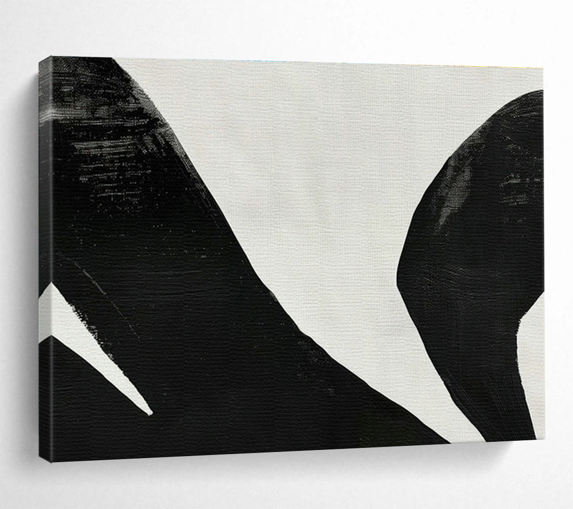 Black - White Brushstroke Abstract for Art Gallery Corridor DLZ2970