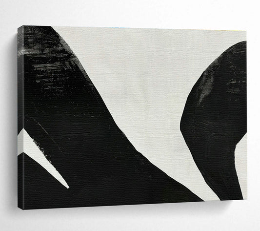 Black - White Brushstroke Abstract for Art Gallery Corridor DLZ2970