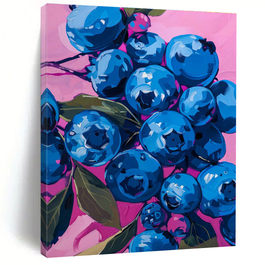Realistic Blueberry Oil Painting for Fruit Shop & Gourmet Kitchen DLZ0653