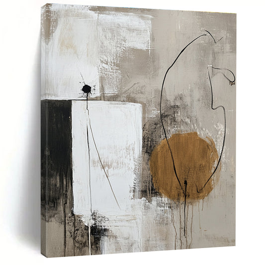 Geometric Neutral Tones Abstract for Minimalist Home Office & Art - Centric Library STSC777