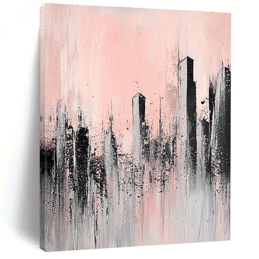 Pink and Grey Cityscape 2 for Minimalist Bedroom & Art - Focused Lounge STSC332
