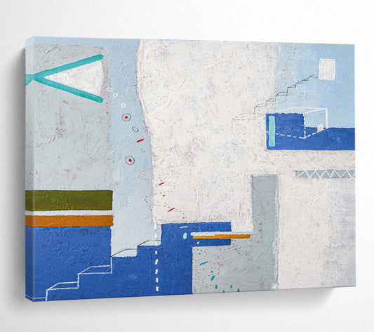 Blue - White Architectural Abstract Art for Creative Real Estate Agency DLZ2955
